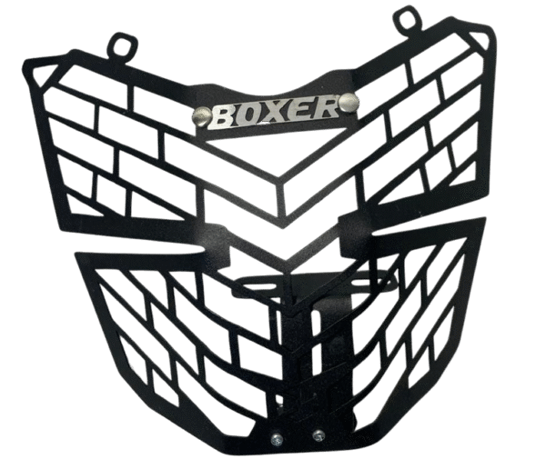 Protector farola boxer negro 3D cromo